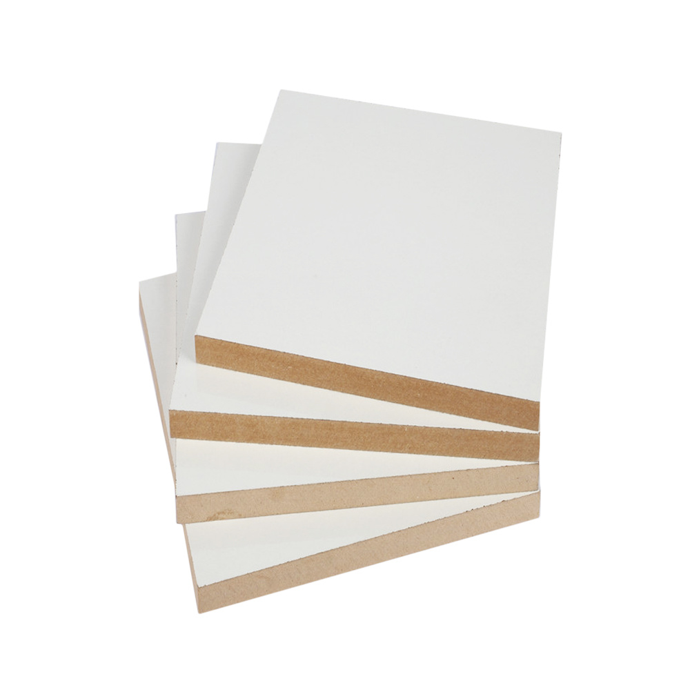 Linyi Factory Direct Melamine Film Faced MDF Board White Fiberboard for Home Decoration